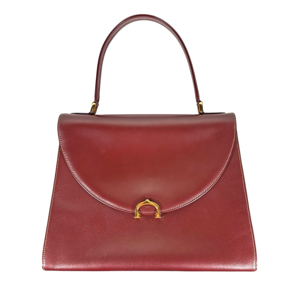 CARTIER Must Line Leather Top Handle Bag in Bordeaux - Picture 11 of 16